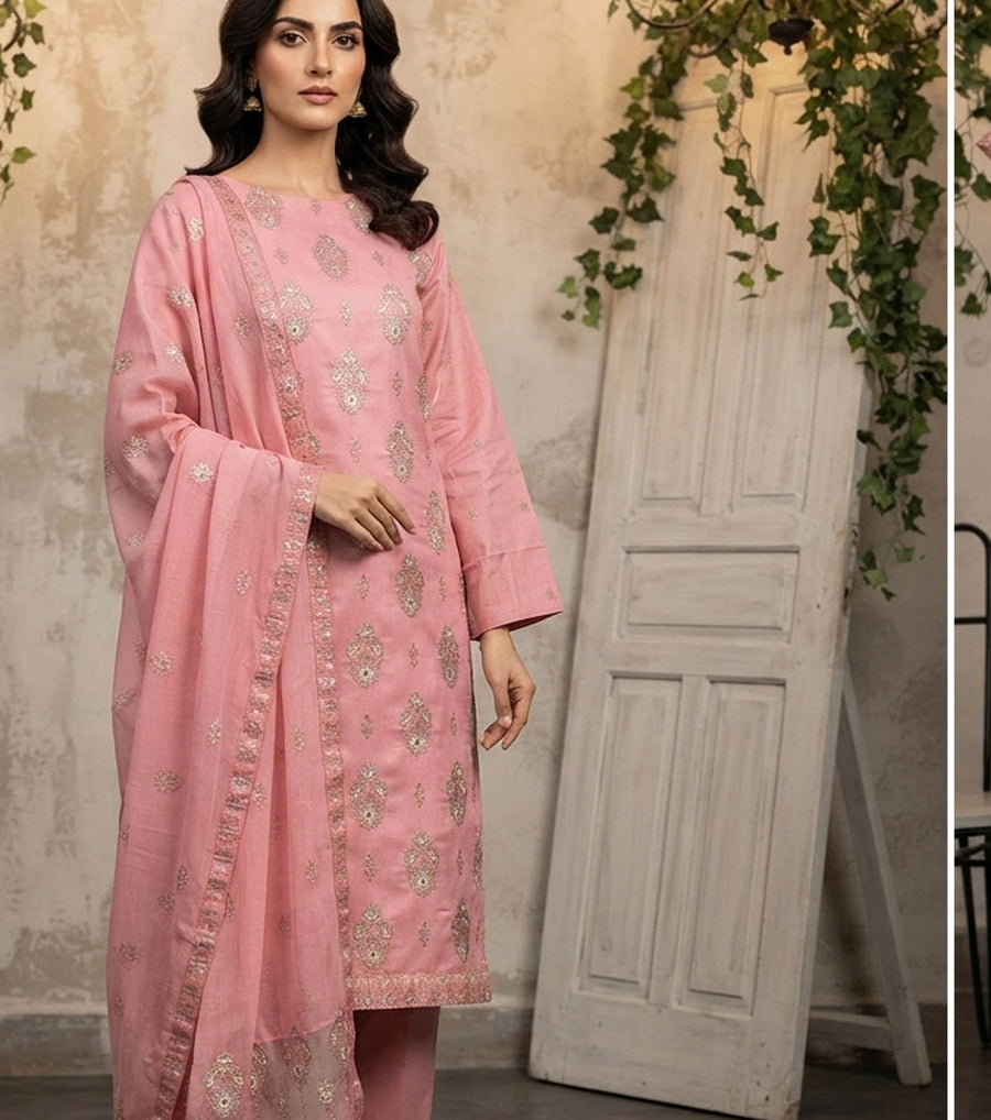 Ayla Zahra Anii Blush Pink Karandi '26 - view 1