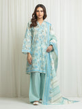 Edenrobe Allure Lawn 05 - Aqua Bloom three-piece unstitched printed lawn suit by Edenrobe