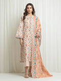 Edenrobe Allure Lawn 12 - Peach Floral three-piece unstitched printed lawn suit by Edenrobe