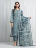 Edenrobe Allure Lawn 14 - Slate Paisley three-piece unstitched printed lawn suit by Edenrobe