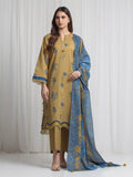 Edenrobe Allure Lawn 18 - Mustard Blue three-piece unstitched printed lawn suit by Edenrobe