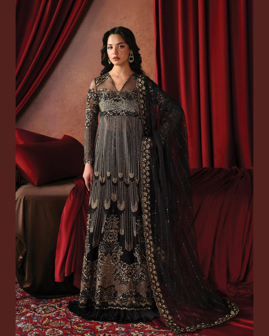 La Fushia Chariot Charcoal formal embroidered design - view 1