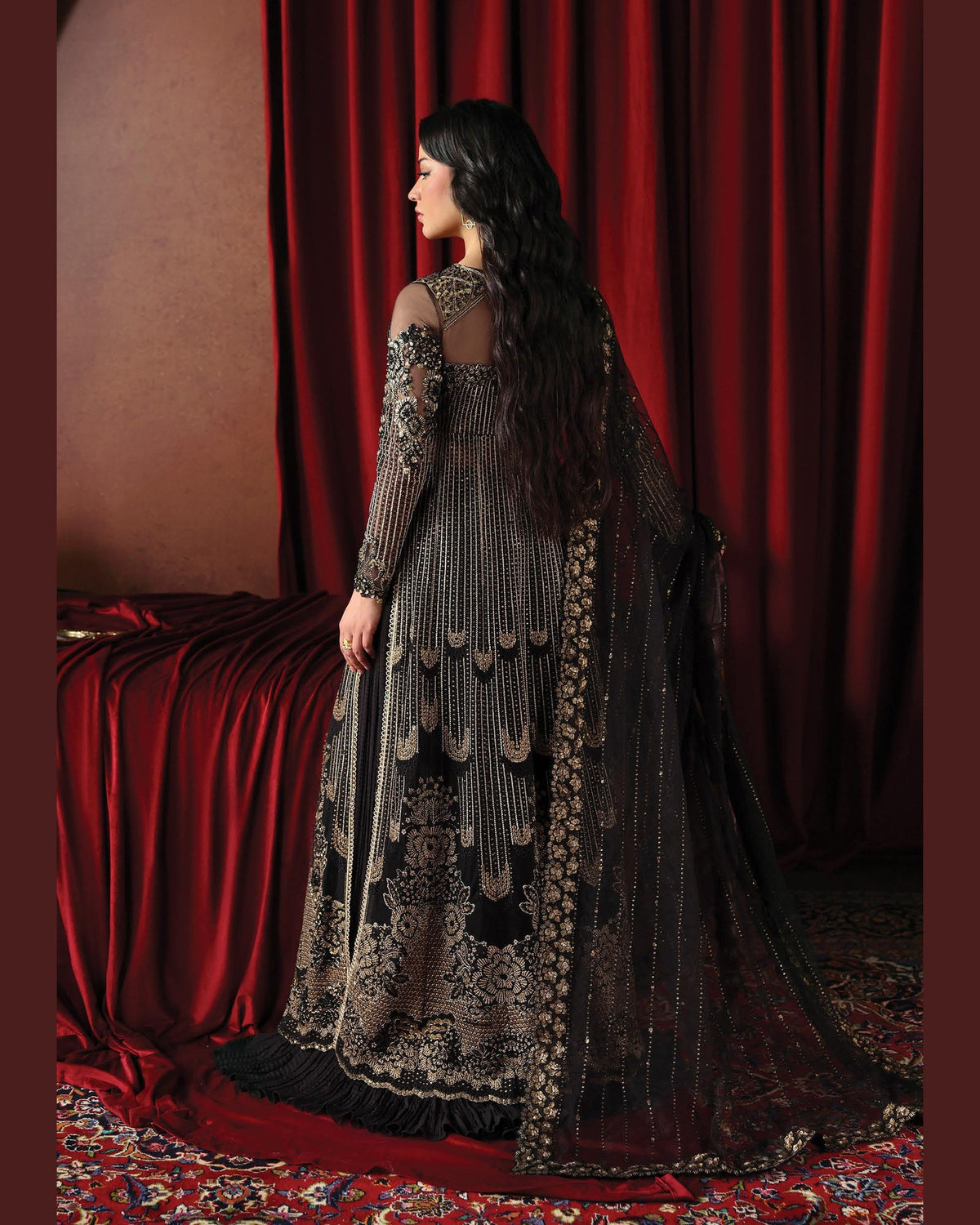 La Fushia Chariot Charcoal formal embroidered design - view 2