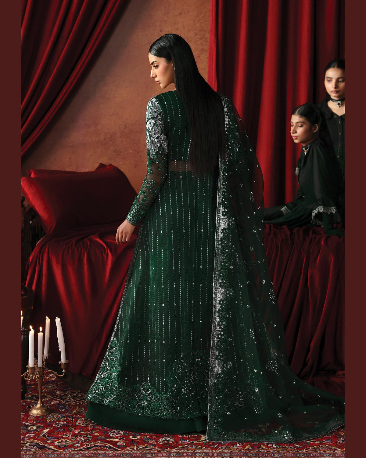 La Fushia Hierophant Emerald Green formal embroidered design - view 2