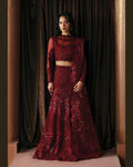 La Fushia Lover Crimson formal embroidered design - view 1