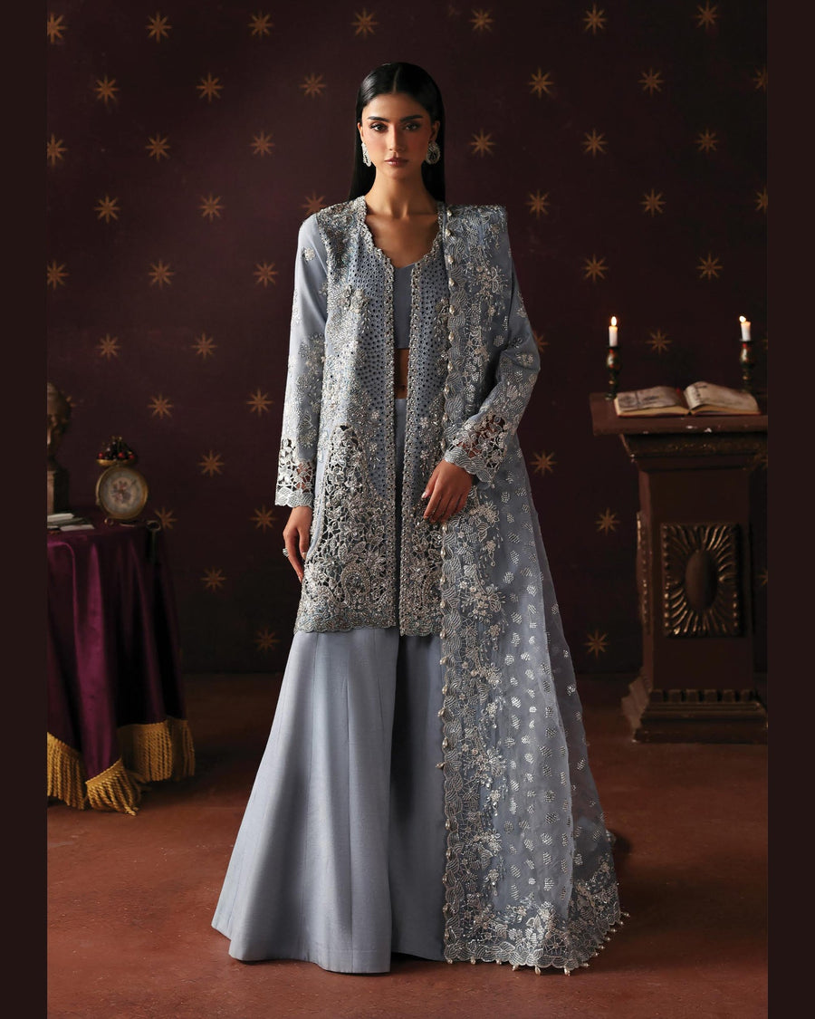 La Fushia Magician Powder Blue formal embroidered design - view 1