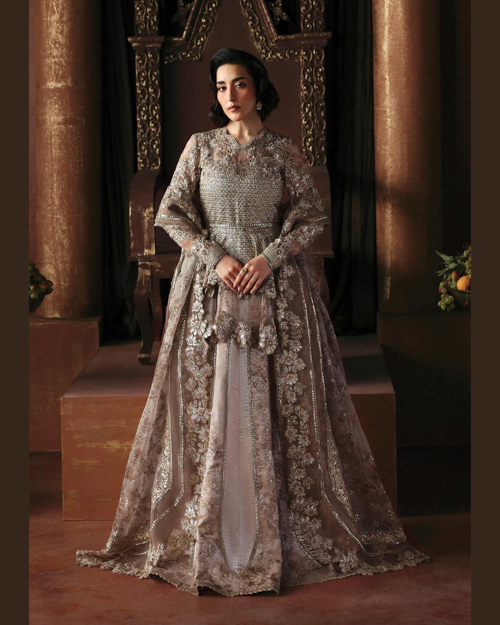 La Fushia Priestess Champagne formal embroidered design - view 1