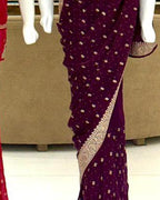 Razab Luxury Saree – Plum - detail view 3