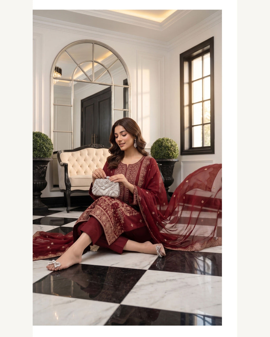 Rubab Maroon alternate view
