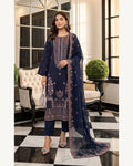 Rubab Navy embroidered Karandi suit by AYLA ZAHRA