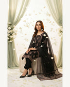 Sanam Black embroidered Karandi suit by AYLA ZAHRA